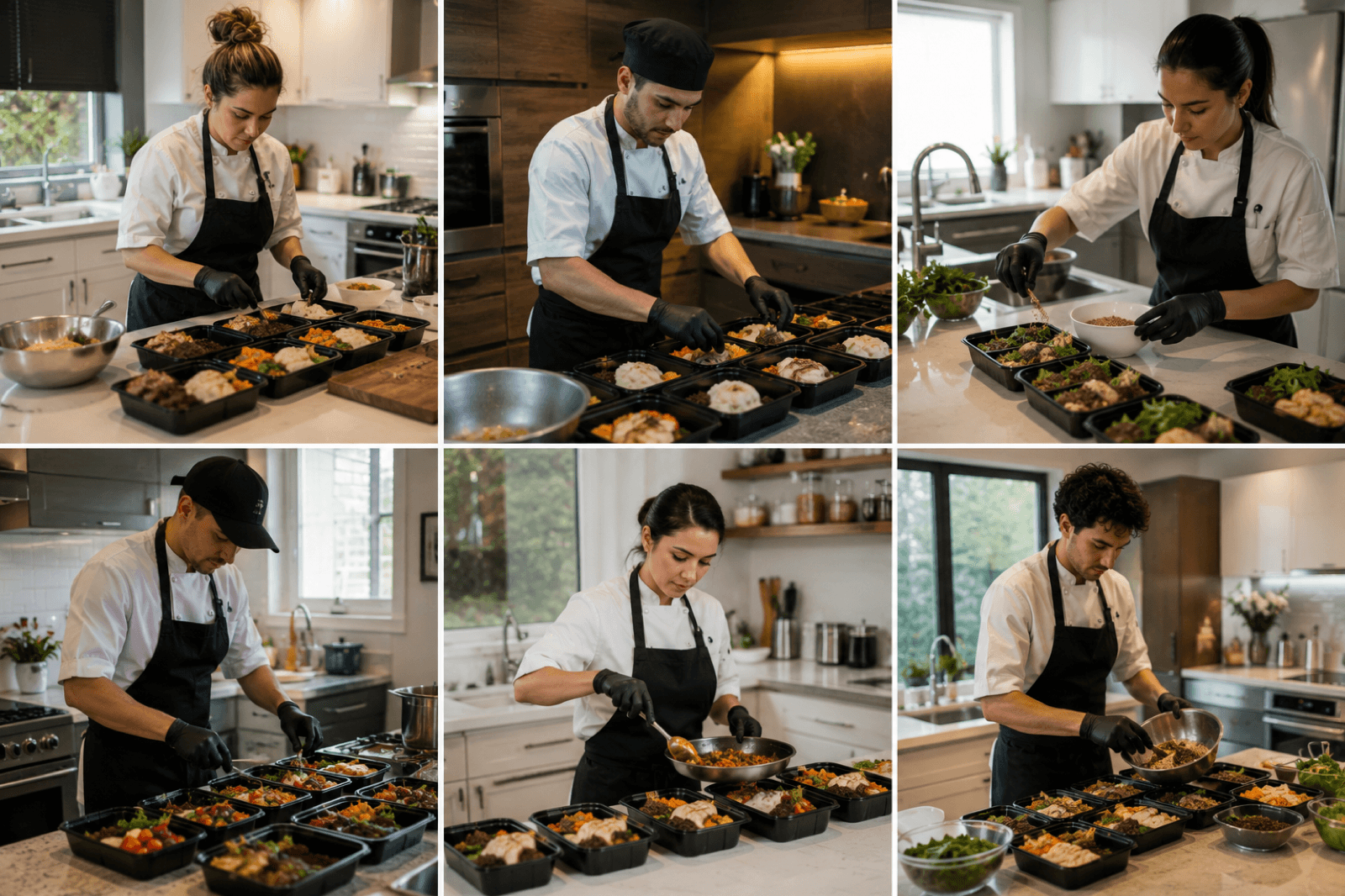 Equipo de chefs preparando Meal Prep